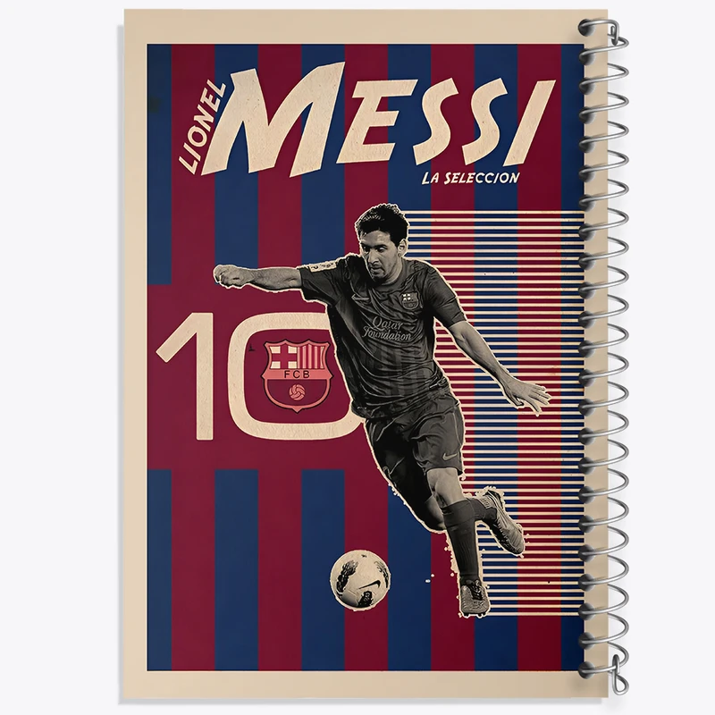 دفتر شطرنجی 50 برگ خندالو طرح لیونل مسی کد N2823