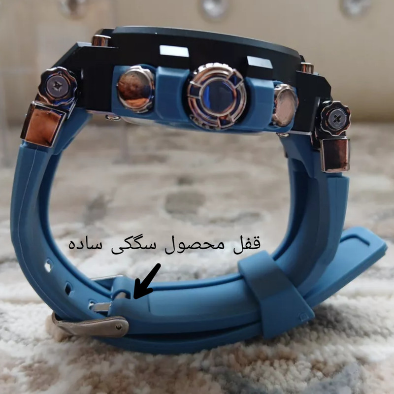 ساعت مچی دیجیتال لاسیکا مدل تک زمانه کرنومتردار بند سیلیکونی کد 2.2