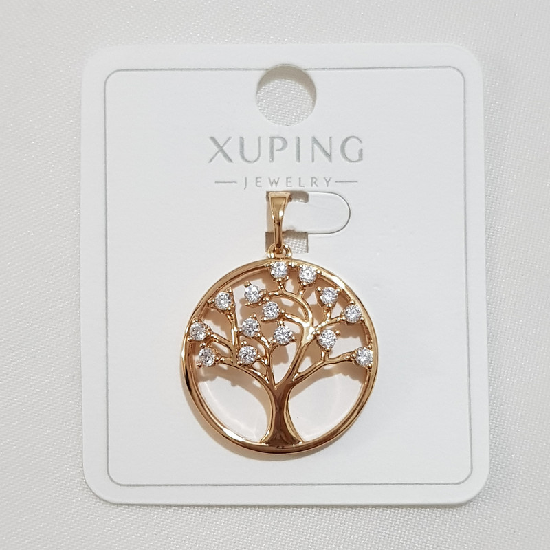 آویز گردنبند زنانه ژوپینگ مدل درخت زندگی نگین دار کد 151