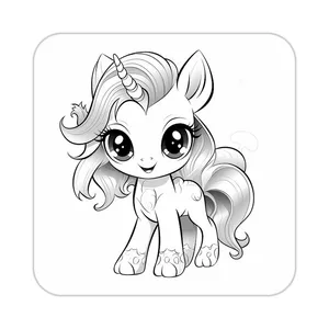 زیر لیوانی کاکتی طرح اسب تک شاخ و یونیکورن مدل mp29510