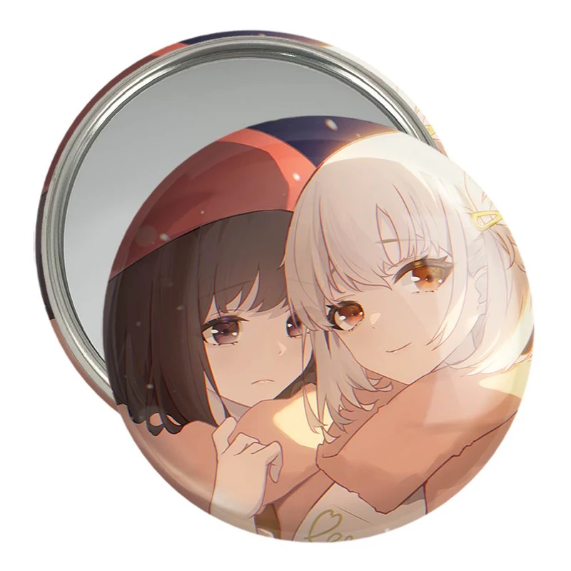 آینه جیبی خندالو مدل چیساتو و تاکینا انیمه Lycoris Recoil  کد 23006