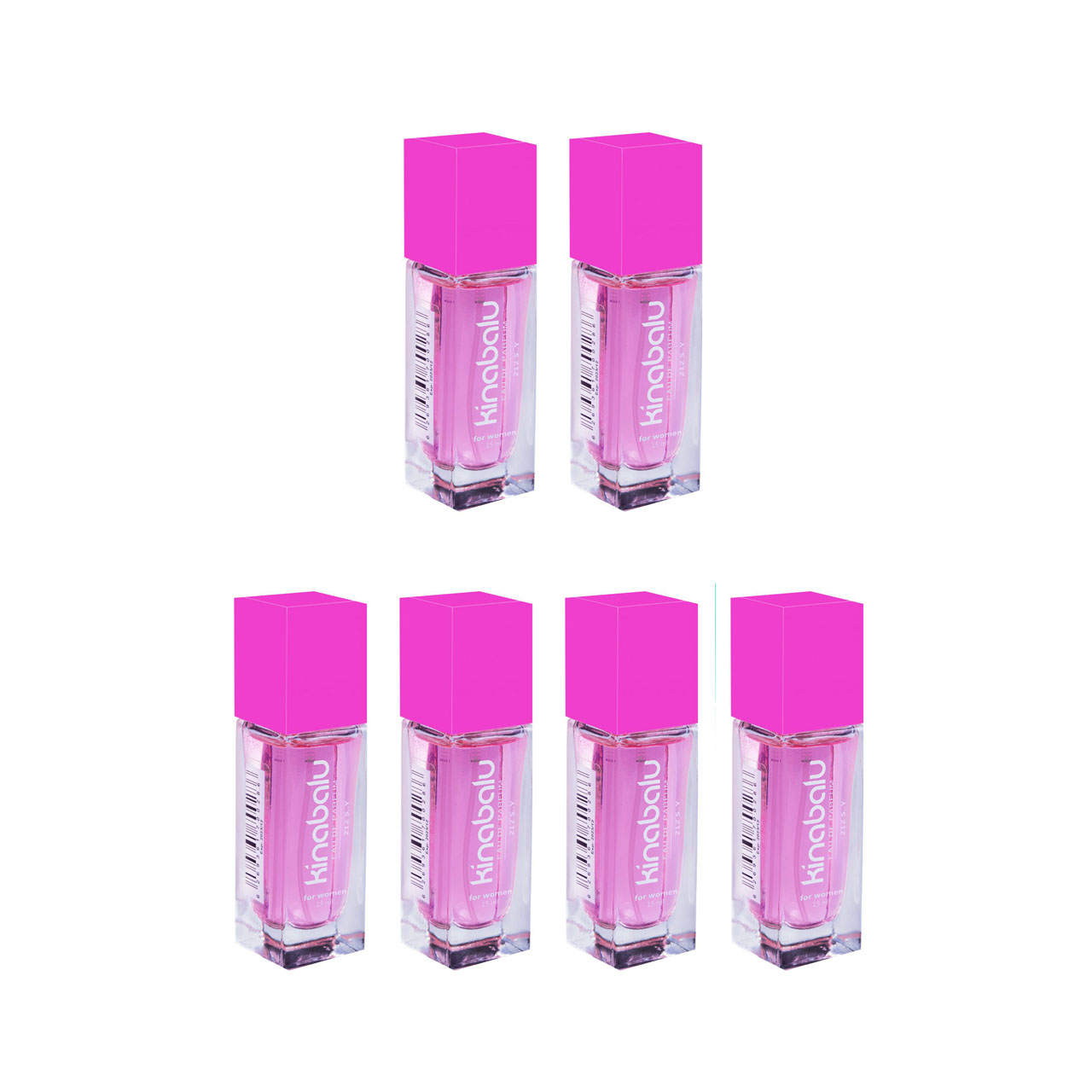 عطر جیبی زنانه کینابالو مدل 212s..y حجم 15 میلی لیتر مجموعه ۶ عددی