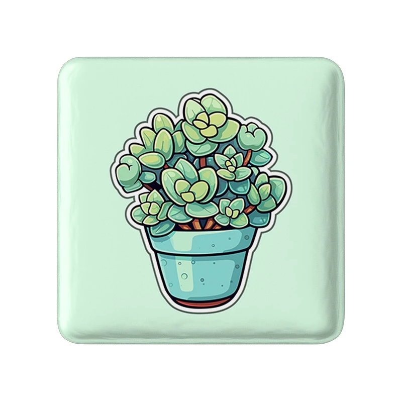 مگنت خندالو طرح گل و گیاه مدل مربعی کد 36583