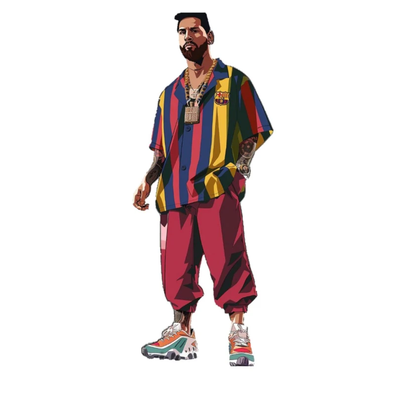 استیکر پارچه و لباس پاد آفرین مدل فوتبالی لیونل مسی کد 165