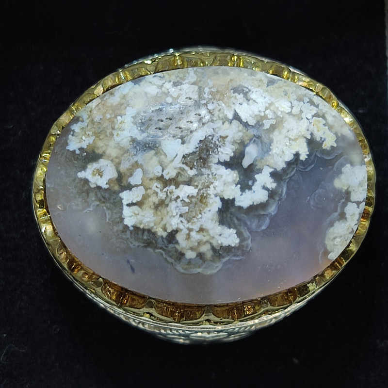 انگشتر نقره مردانه مدل عقیق شجر بهاری مدل STAR 140