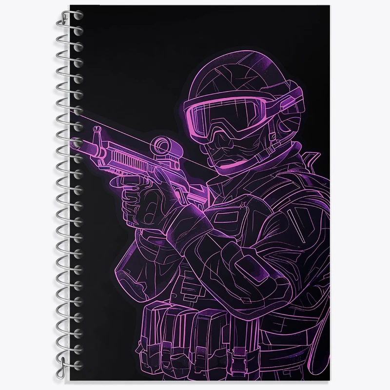 دفتر زبان 50 برگ خندالو مدل دو خط طرح کال آف دیوتی (call Of Duty) کد F2304
