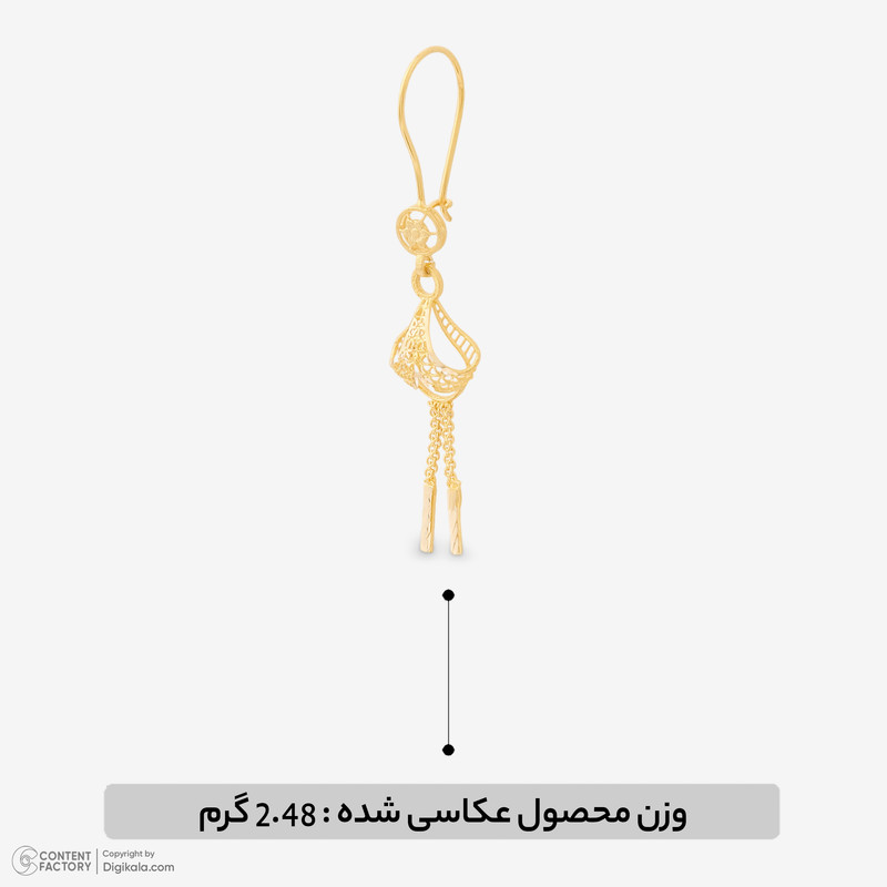 گوشواره عصایی طلا 18 عیار زنانه مایا ماهک مدل ME1281 - 2