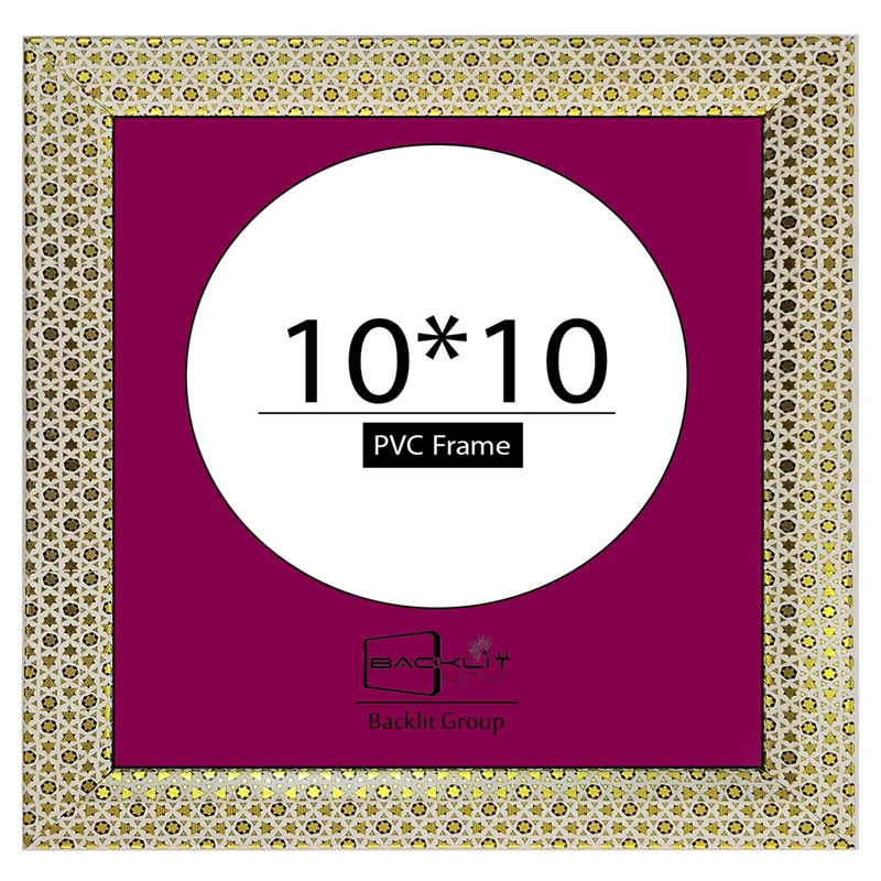 قاب عکس بکلیت طرح خاتم مدل لبه خم دیواری سایز 10×10 سانتی متر