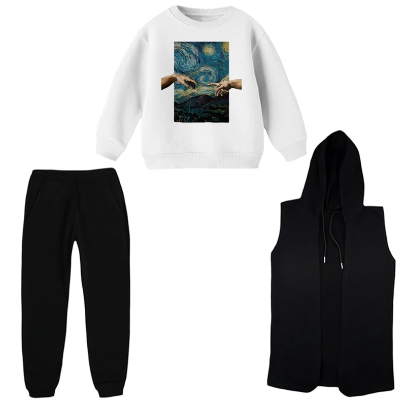 ست 3 تکه لباس راحتی بچگانه مدل نقاشی  