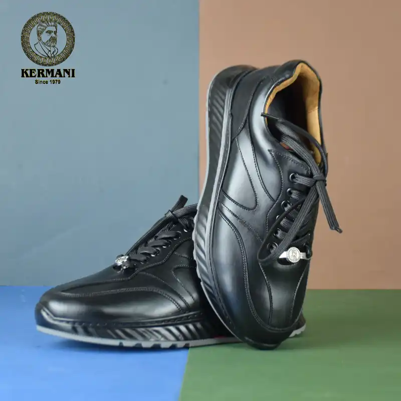 کفش روزمره زنانه کرمانی مدل چرم دستدوز طبیعی کد 516 رنگ مشکی