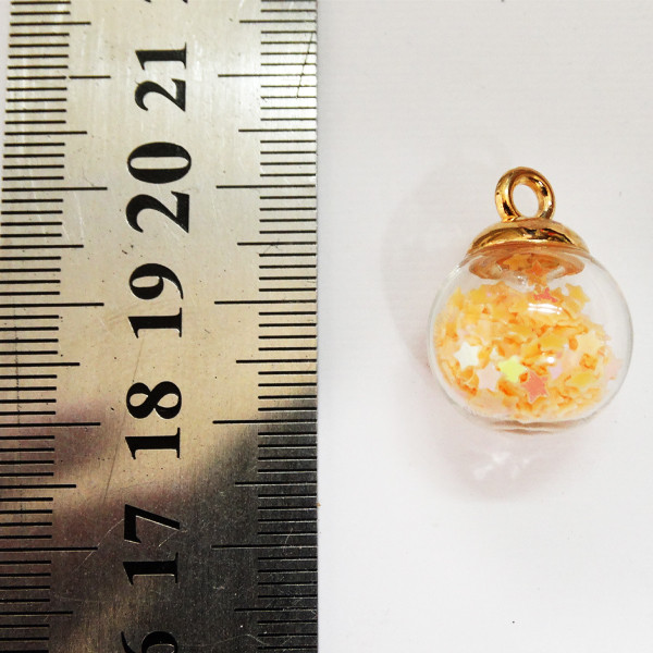 آویز گردنبند دخترانه مدل گوی شیشه ای پر ستاره کد AG 574