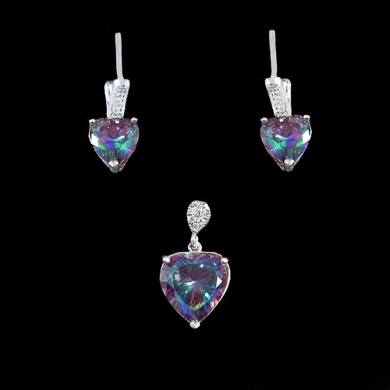 نیم ست نقره زنانه مدل قلبی NS9028 نیم ست نقره زنانه مدل قلبی NS9028