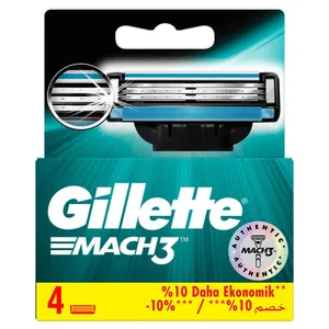 تیغ یدک ژیلت مدل Mach 3 بسته 4 عددی