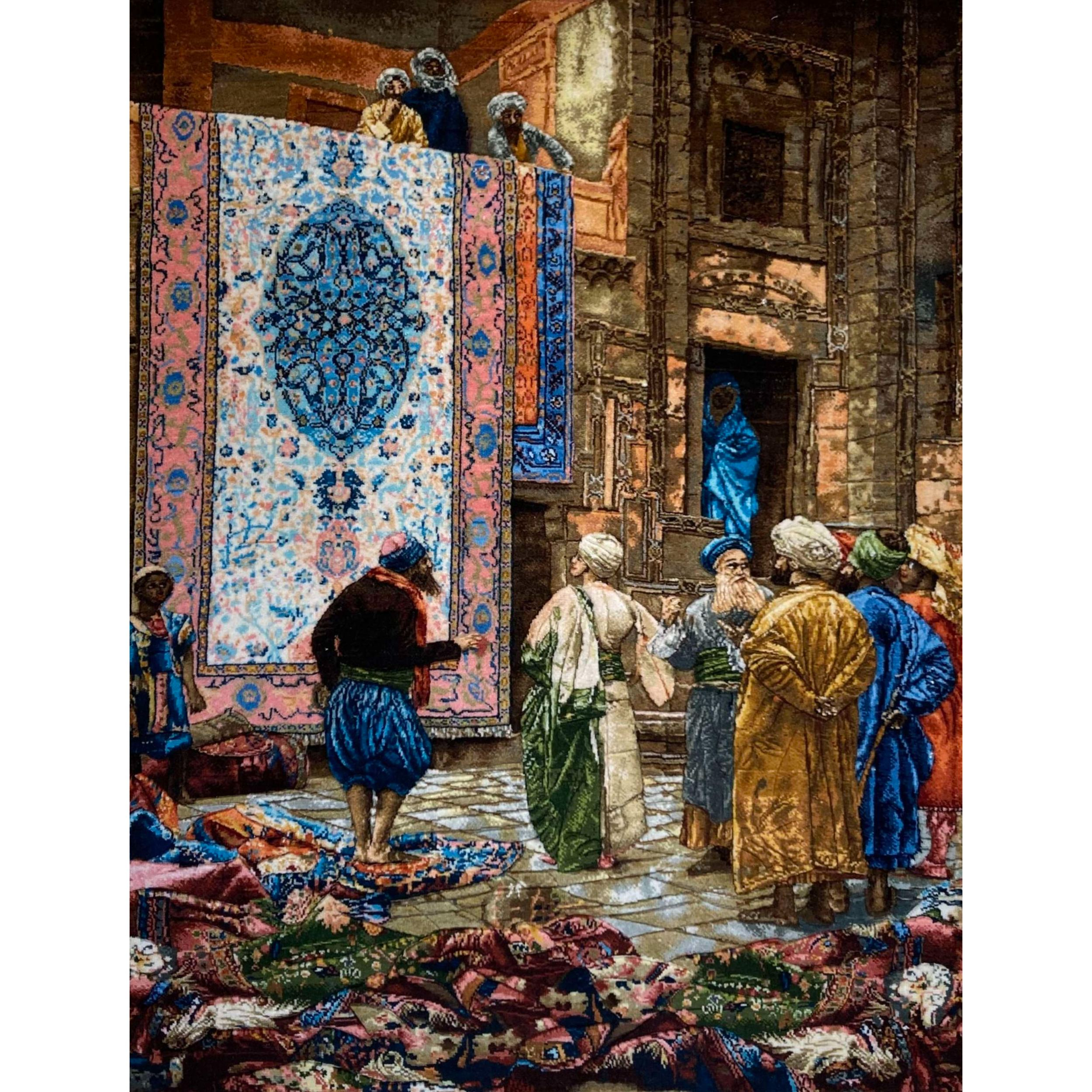 تابلو فرش دستباف مدل بازار قاهره کد 1101606