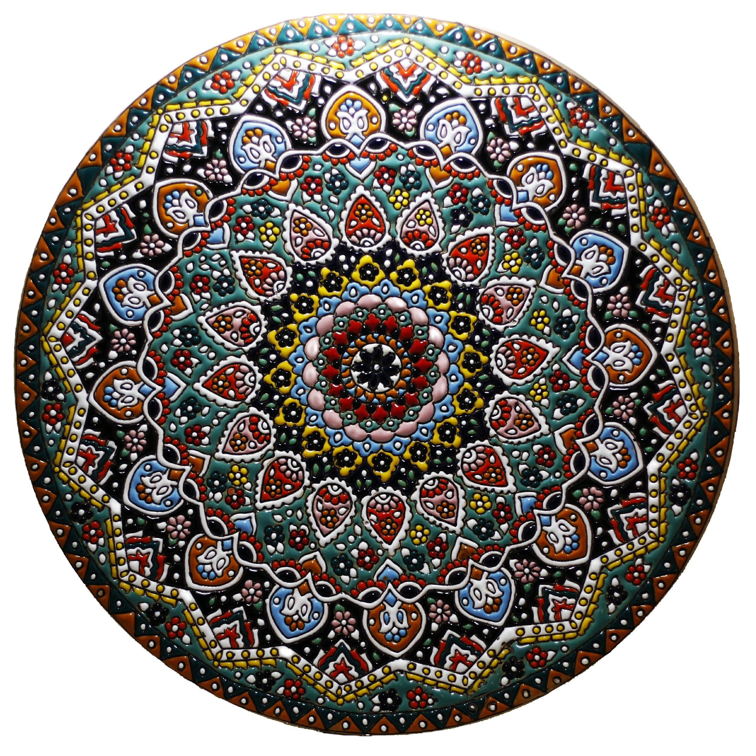 بشقاب میناکاری مدل Ros03