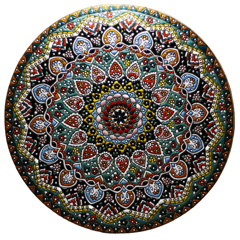 بشقاب میناکاری مدل Ros03