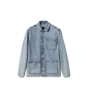 کت مردانه مانگو مدل Pocket denim 27014392-ZIRCON-LH