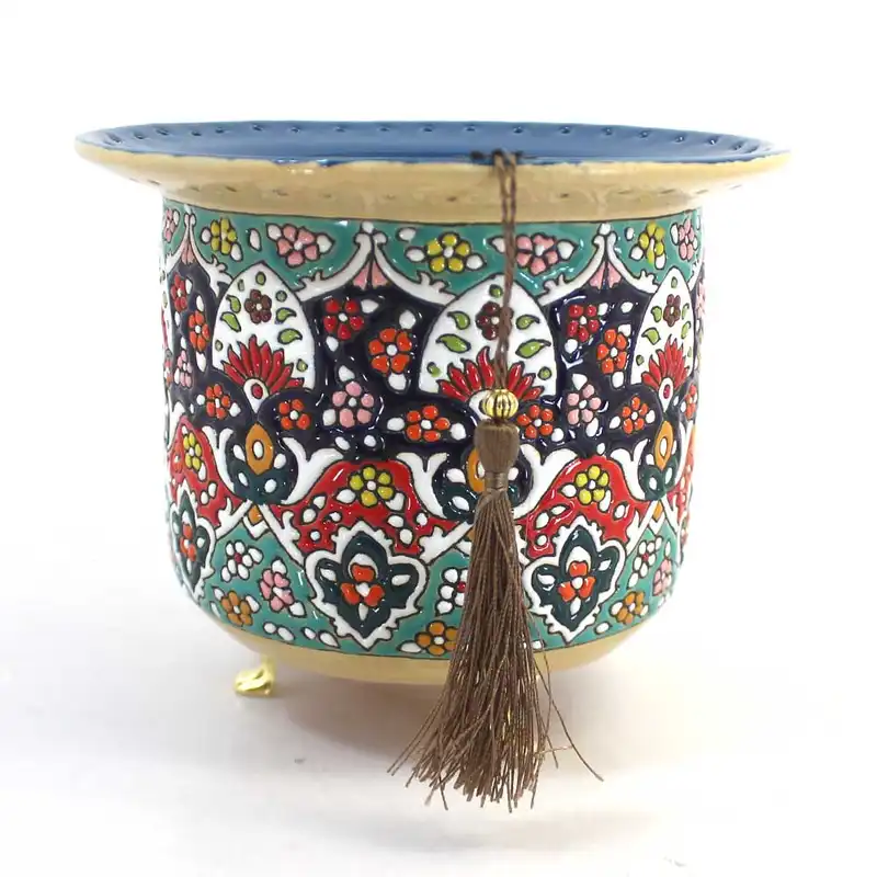 شکلات خوری میناکاری سفالی طرح پایه دار