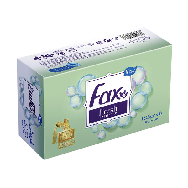 صابون حمام فکس مدل Fresh Perfume تحت لیسانس وزن 125 گرم بسته 6 عددی