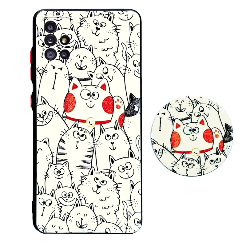 کاور مدل OSCATS uv مناسب برای گوشی موبایل سامسونگ Galaxy A51 به همراه پاپ سوکت