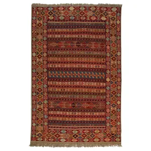 گلیم دستبافت یک و نیم متری مدل ورنی کد 990907