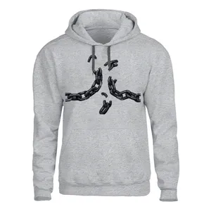 هودی مردانه مدل زنجیر کد J246 رنگ طوسی