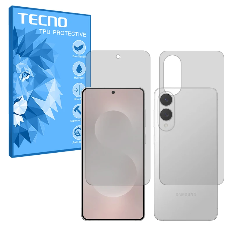 محافظ صفحه نمایش شفاف تکنو مدل Resistant مناسب برای گوشی موبایل سامسونگ Galaxy S25 Edge به همراه محافظ پشت گوشی 