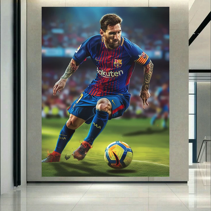  پوستر طرح مخمل مدل لیونل مسی بارسلونا کد PD20222