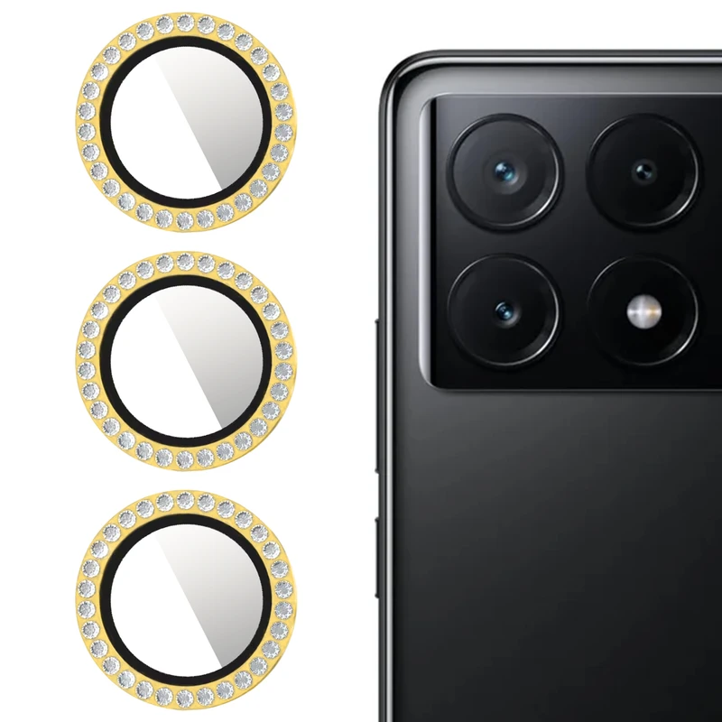 محافظ لنز دوربین کینگدام مدل Diamond Ring مناسب برای گوشی موبایل شیائومی Poco X6 Pro