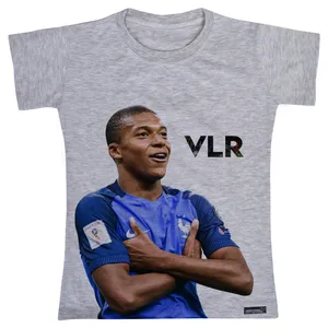تی شرت آستین کوتاه دخترانه 27 مدل Kylian Mbappe کد MH821