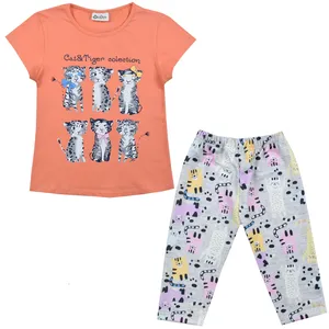 ست تی شرت و شلوارک دخترانه نیروان مدل 2142 -2