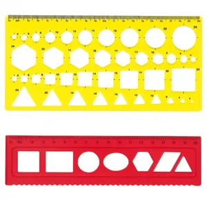 شابلون مدل اشکال هندسی ژله ای به همراه خط‌کش 20 سانتی متری