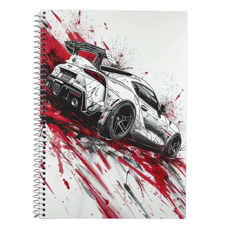 دفتر زبان 50 برگ مدوپد مدل دو خط طرح need for speed کد DF13615