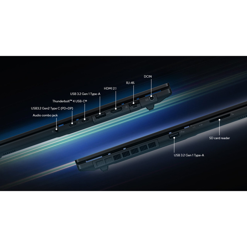 لپ‌تاپ ایسوس مدل Vivobook Pro 15 Q533MJ-U73050 با پردازنده Core Ultra 7-155H و گرافیک RTX3050 6GB، رم DDR5 16GB با فرکانس 5600MHz، حافظه SSD با ظرفیت 1TB، نمایشگر 15.6 اینچ OLED با وضوح Full HD، نور پس‌زمینه کیبورد، سیستم‌عامل Windows 11