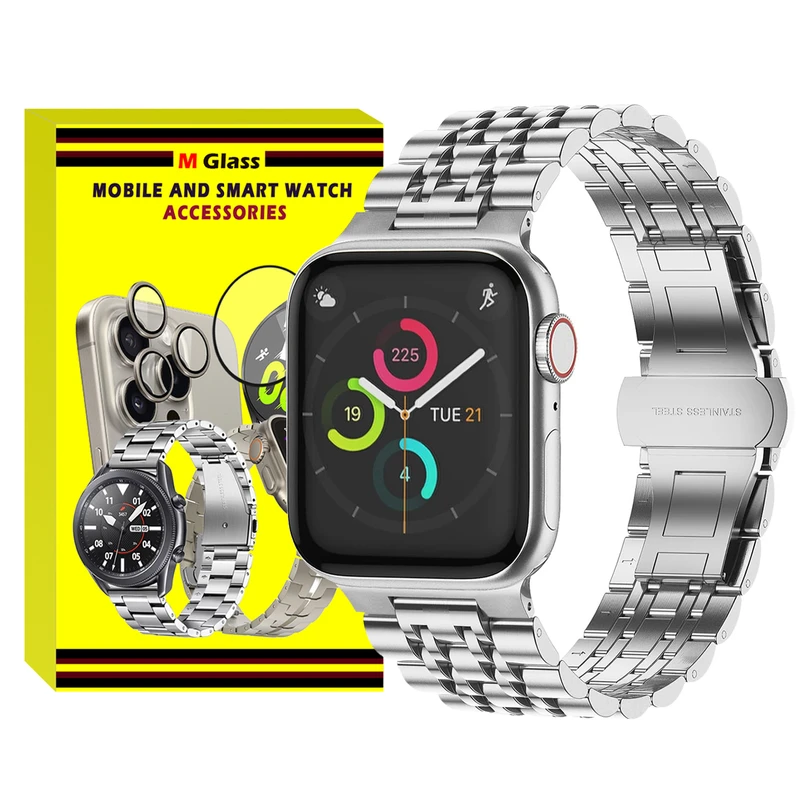 بند ام‌گلس مدل 7Bead MG مناسب برای اپل واچ سری 7/8/9 سایز 45 میلی متری