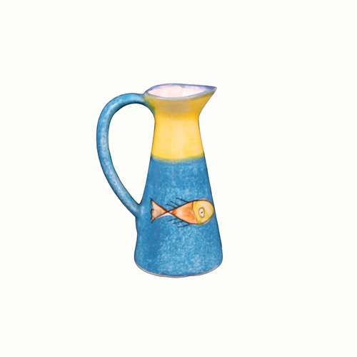 آبلیمو خوری سفالی‏ نقاشی زیر لعابی‏ ‏‏رنگارنگ‏ طرح ‏ماهی‏ مدل 1018700001