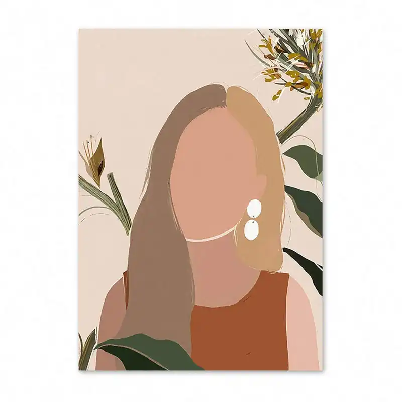 تابلو طرح دختر و گل کد s102201 مجموعه 3 عددی