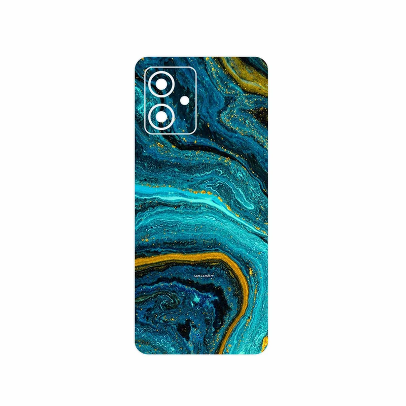 برچسب پوششی ماهوت مدل Turquoise marblewith golden streaks مناسب برای گوشی موبایل موتورولا Moto G54