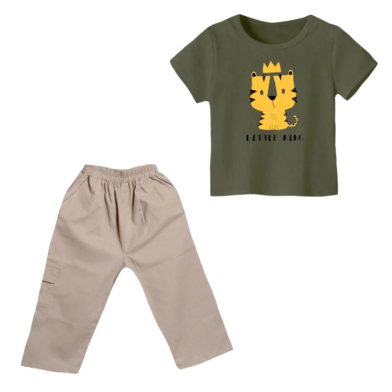 ست تی شرت و شلوارک پسرانه مدل ببر‌ کد ۲۴