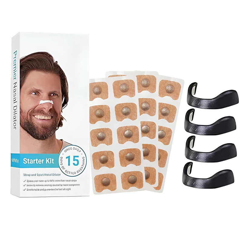 گیره رفع خروپف مدل Starter مجموعه 4 عددی به همراه چسب بینی بسته 3 عددی