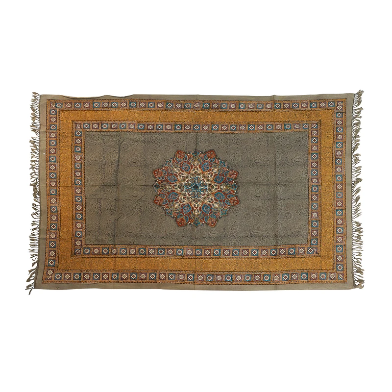 رومیزی قلمکار زابلیان مدل 100×150 طرح شاهپسند