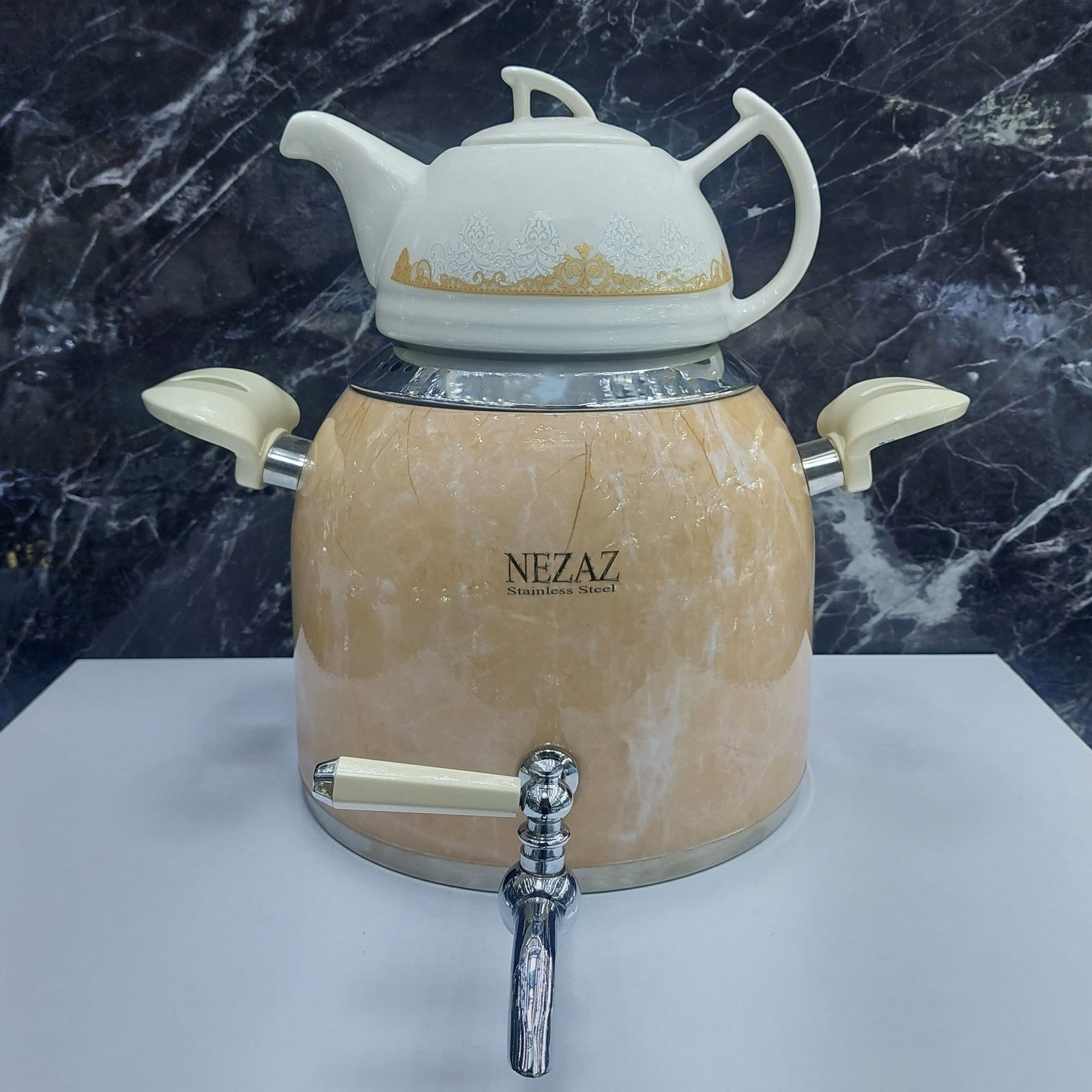 ست کتری و قوری نزاز طرح سنگ