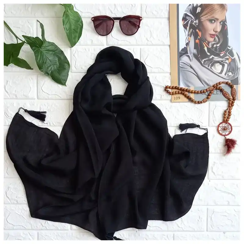 شال زنانه مدل نخی تابستونی منگوله دار کد 2087