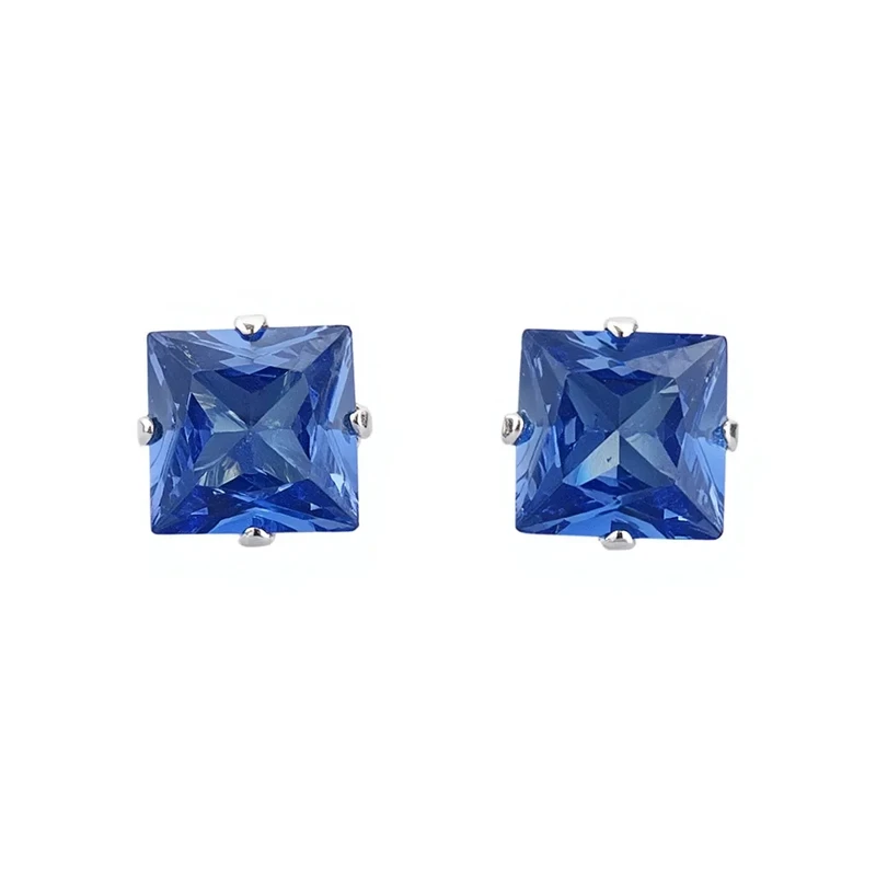 گوشواره میخی زنانه مدل تک نگین کوبیک زیرکونیا