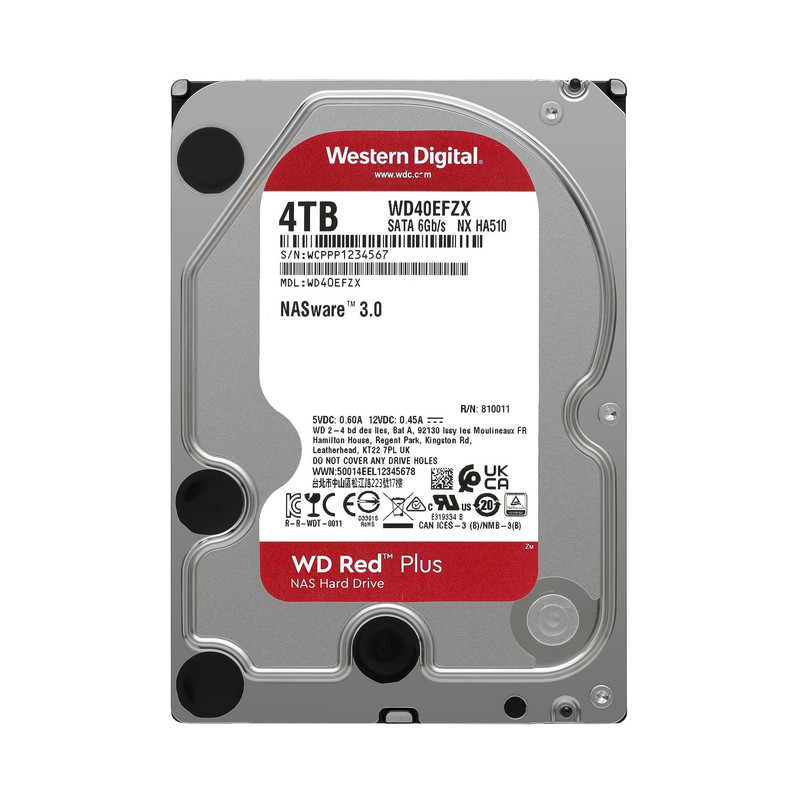 هارد دیسک اینترنال وسترن دیجیتال مدل RED PLUS WD40EFPX ظرفیت 4 ترابایت