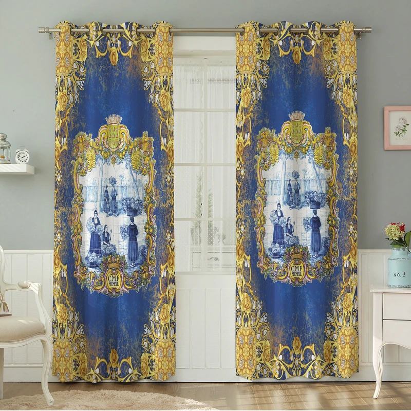 پرده نیروانا طرح سنتی  مدل هازان کد 4883سایز 140×280 سانتی متر