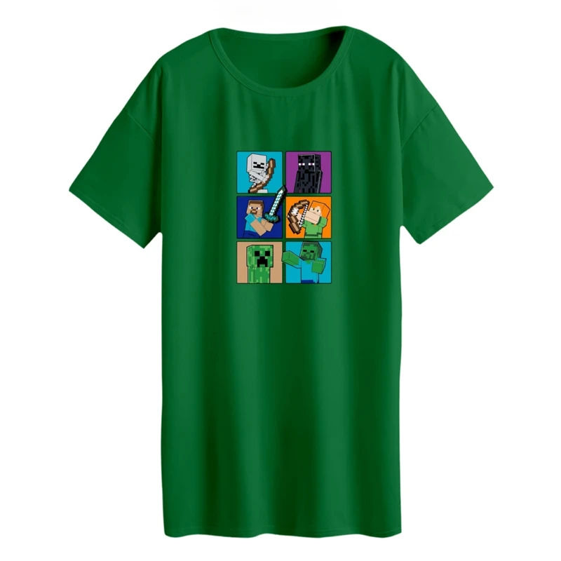 تی شرت لانگ زنانه مدل ماینکرفت کد 02