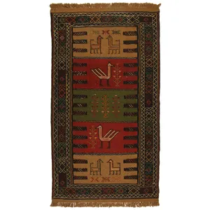 گلیم دستبافت دو متری کد 990817