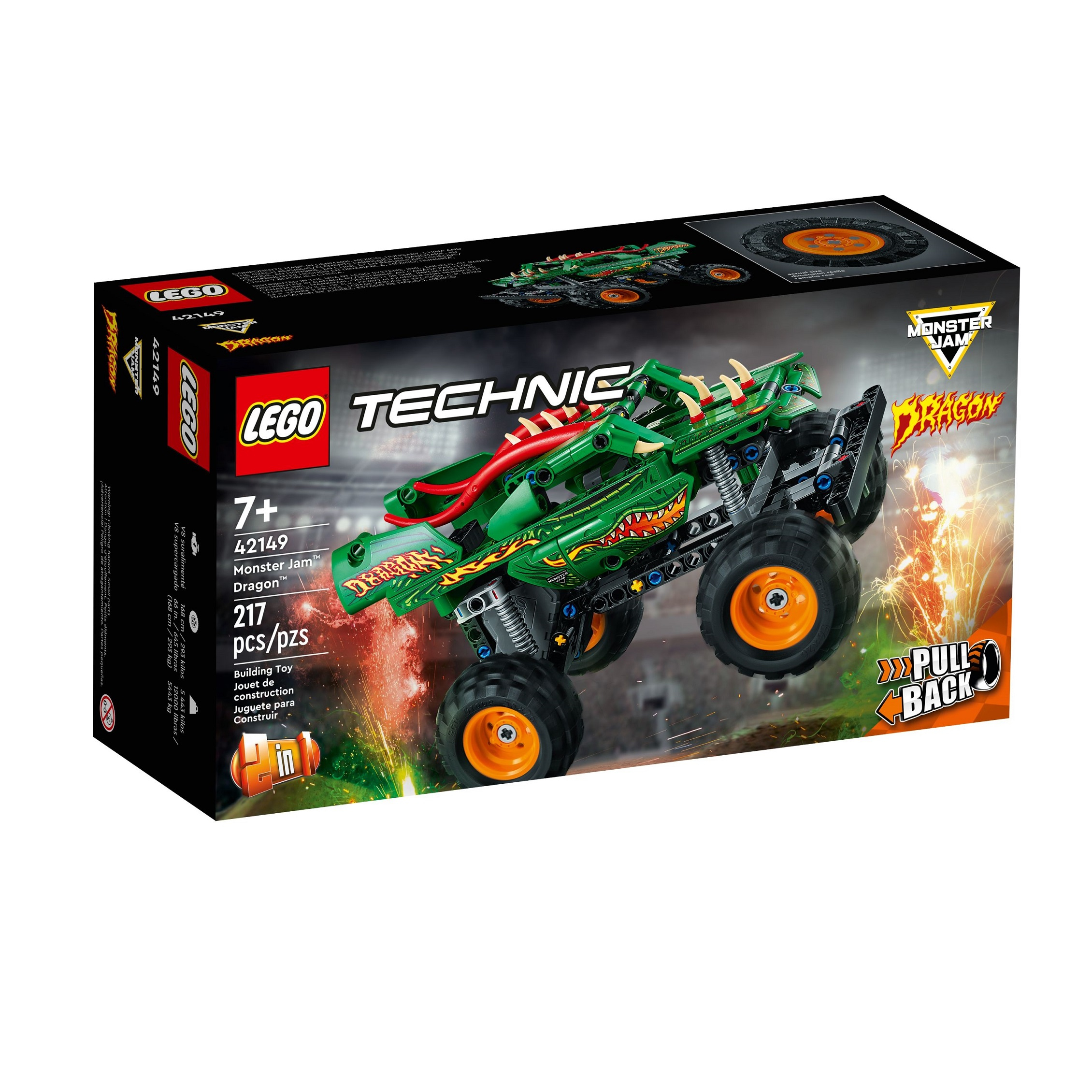 لگو 217 تکه سری Technic مدل Monster Jam Dragon کد 42149