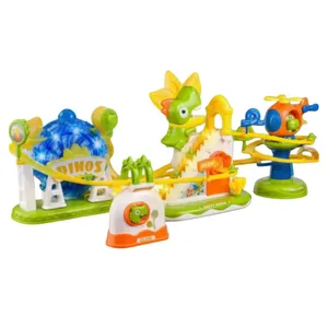 اسباب بازی ناب سل مدل ترن و پله و سرسره طرح دایناسور موزیکال چراغدار